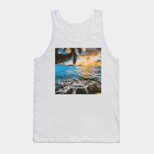 Sunset Beach and Trees I Landscape Calm Love Tank Top